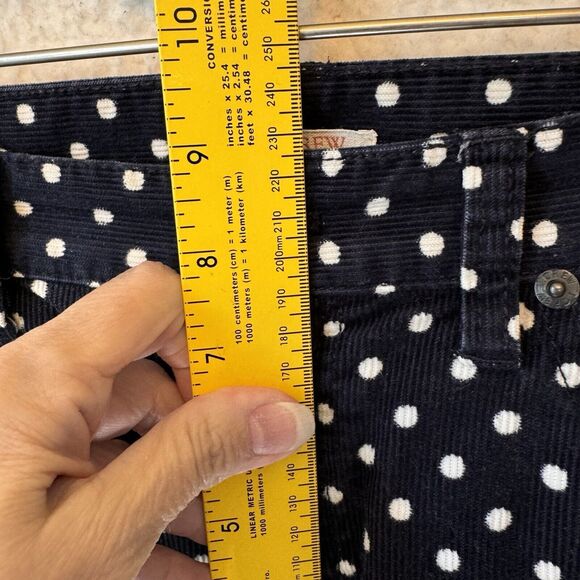 J. Crew Pants Women's Size 31 Navy Blue Polka Dot Toothpick Corduroy - Picture 7 of 10